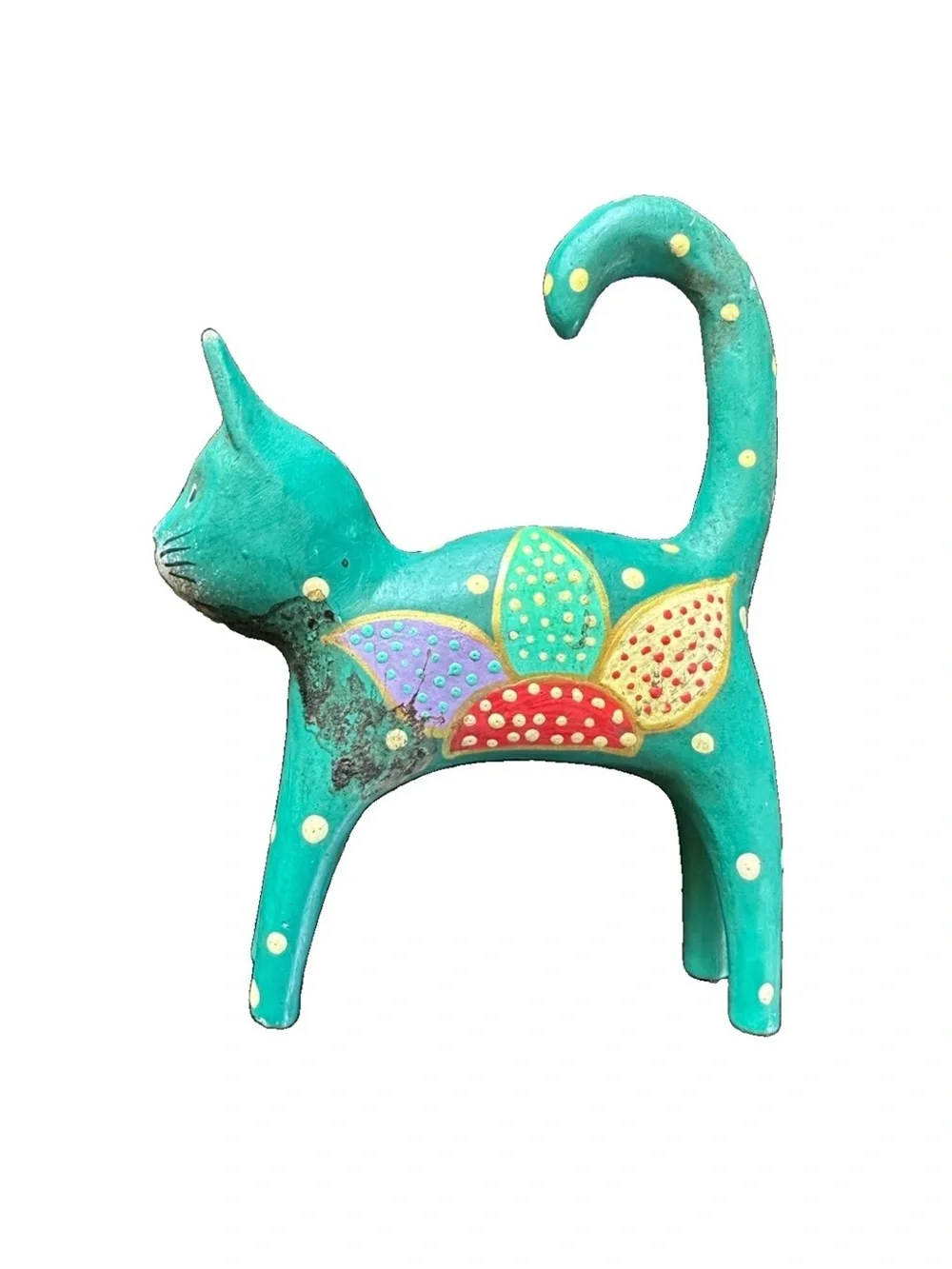Hand-Painted Folk Art Wooden Animal String - Colorful Set